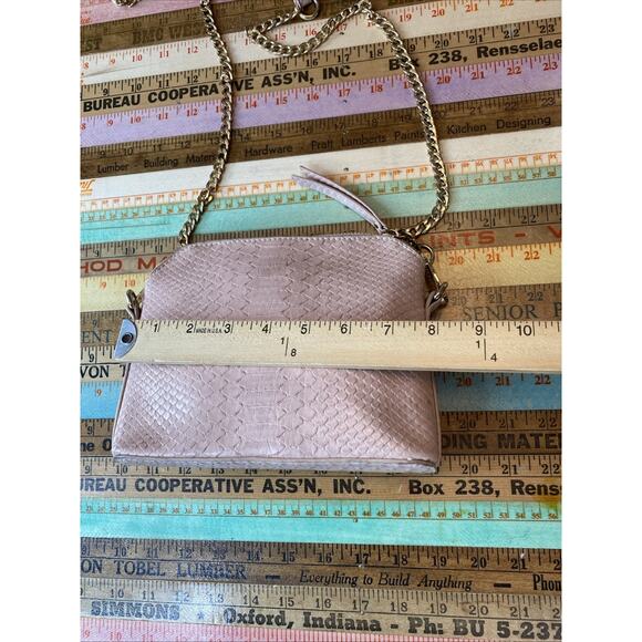 Madison West Small Pink Zip Up Leather Shoulder Chain Bag Gold Hardware - Picture 10 of 11